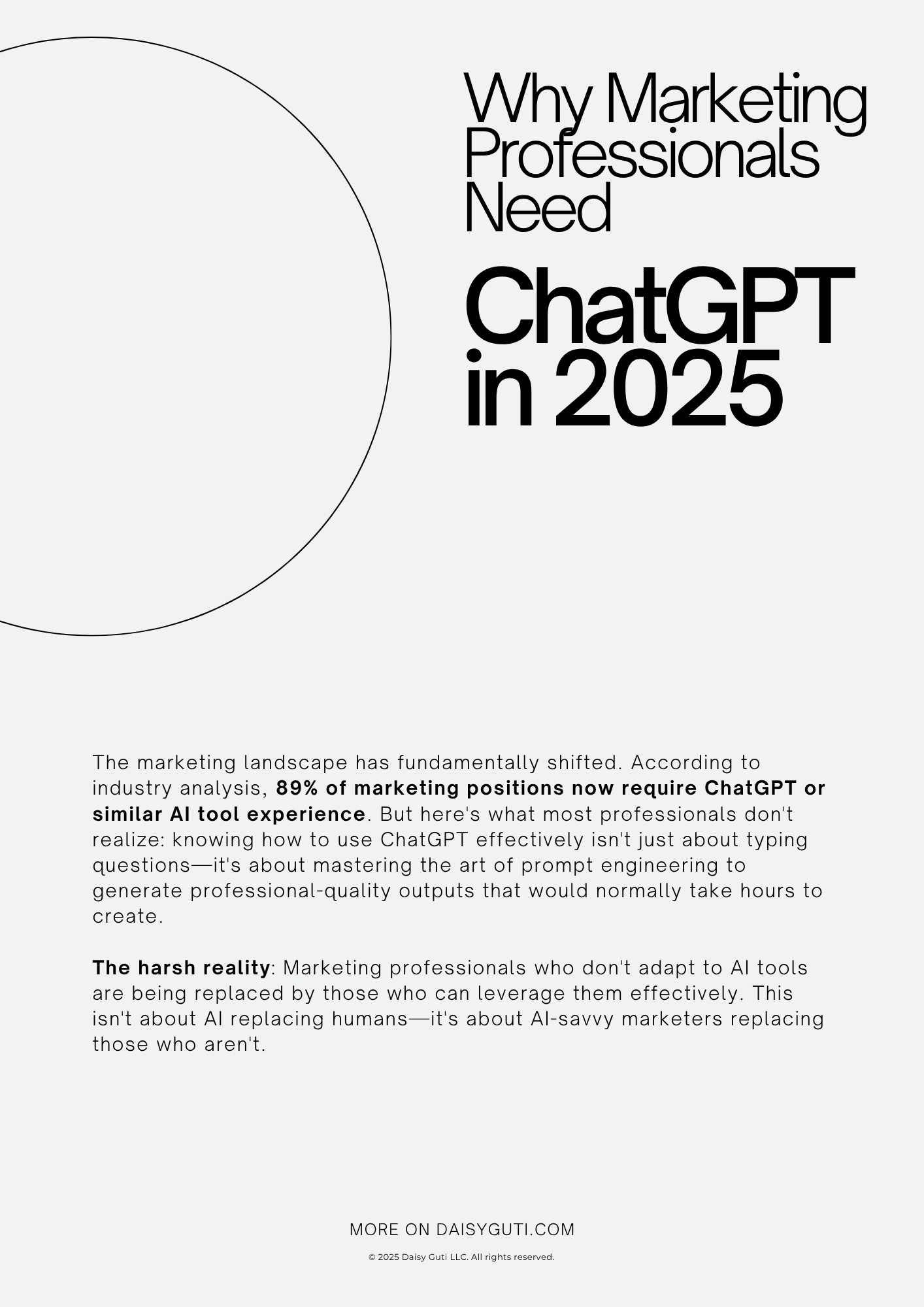 chatgpt marketing playbook for professionals + bonus video series & prompt library - Daisy Guti chatgpt marketing playbook for professionals + bonus video series & prompt library